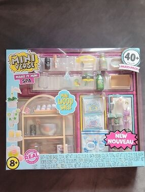 MGA Mini Verse Make It Mini Spa Playset With Mini Wood Shelf New In Box